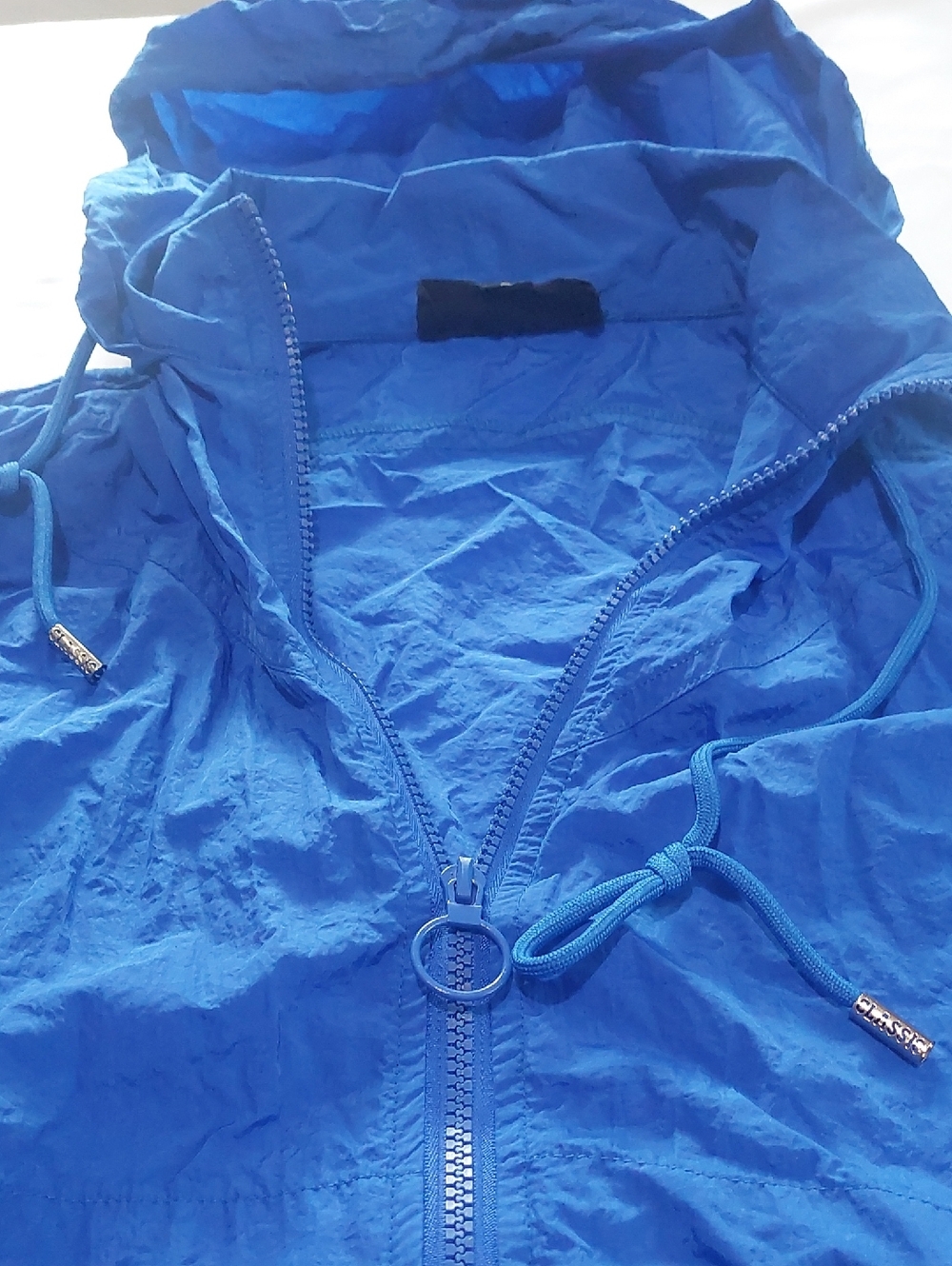 C'EST TOI  Cropped Windbreaker Hoodie .Size SMALL Royal Blue - Picture 3 of 10